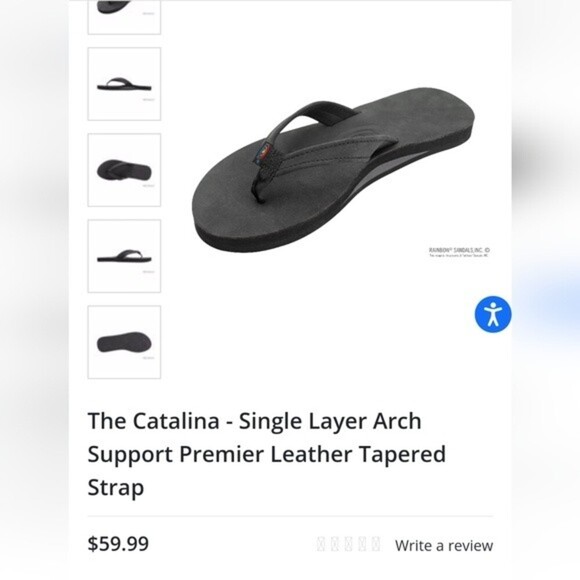 Rainbow The Catalina - Single Layer Arch Support Premier Leather Tapered Strap - Picture 4 of 12